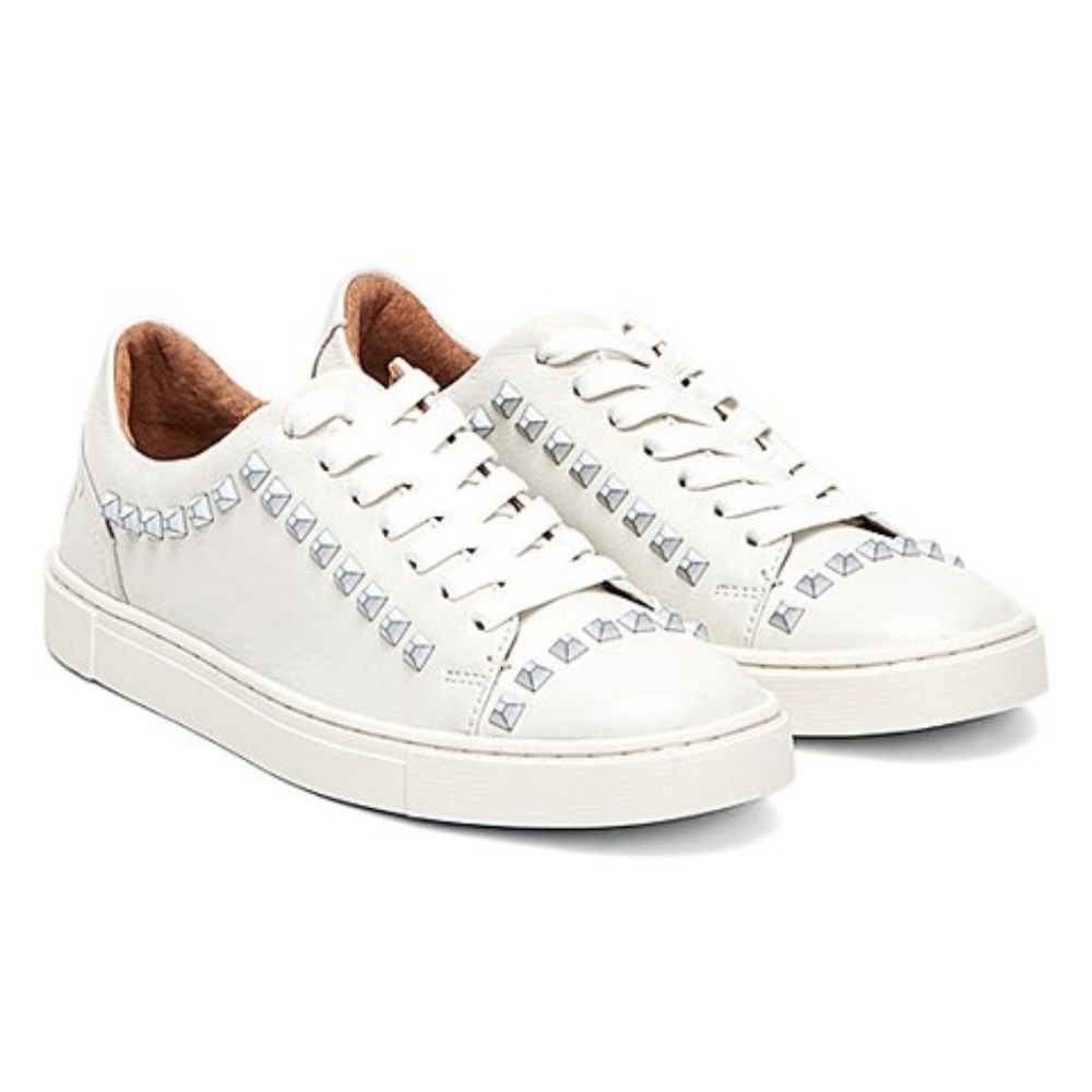 Frye Ivy Deco Stud Low Lace white sneaker size 6